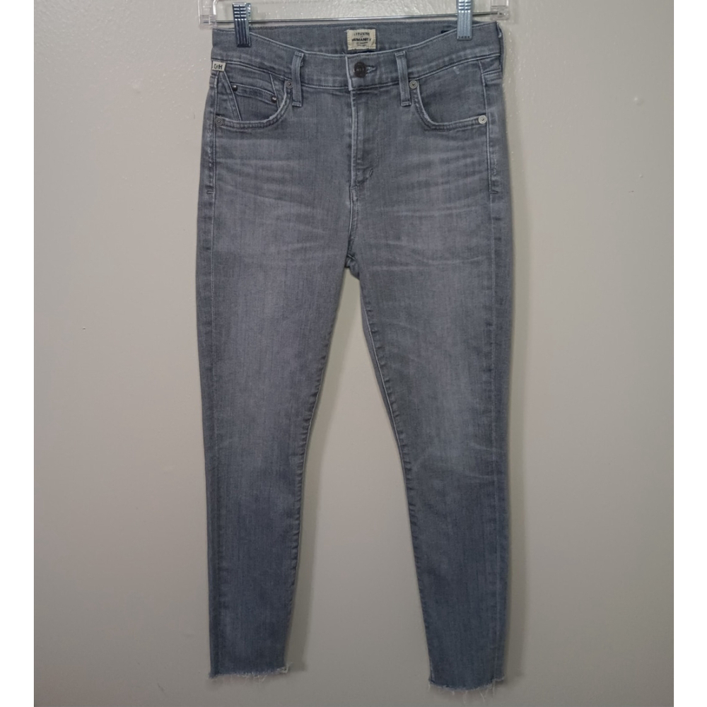 Citizens of Humanity Womens 26 Jeans Rocket High Rise Skinny Stretch Gray Denim